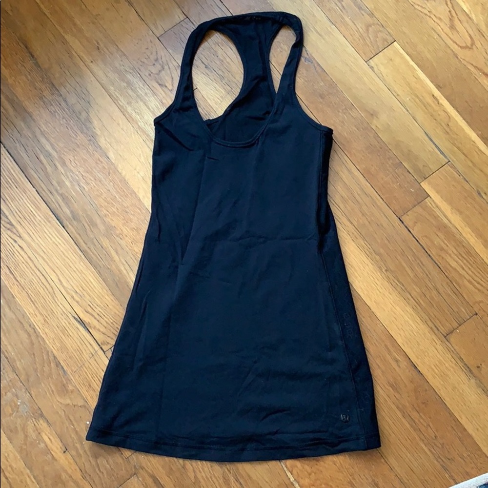 Classic black lululemon tank w/ lace back. Size 4